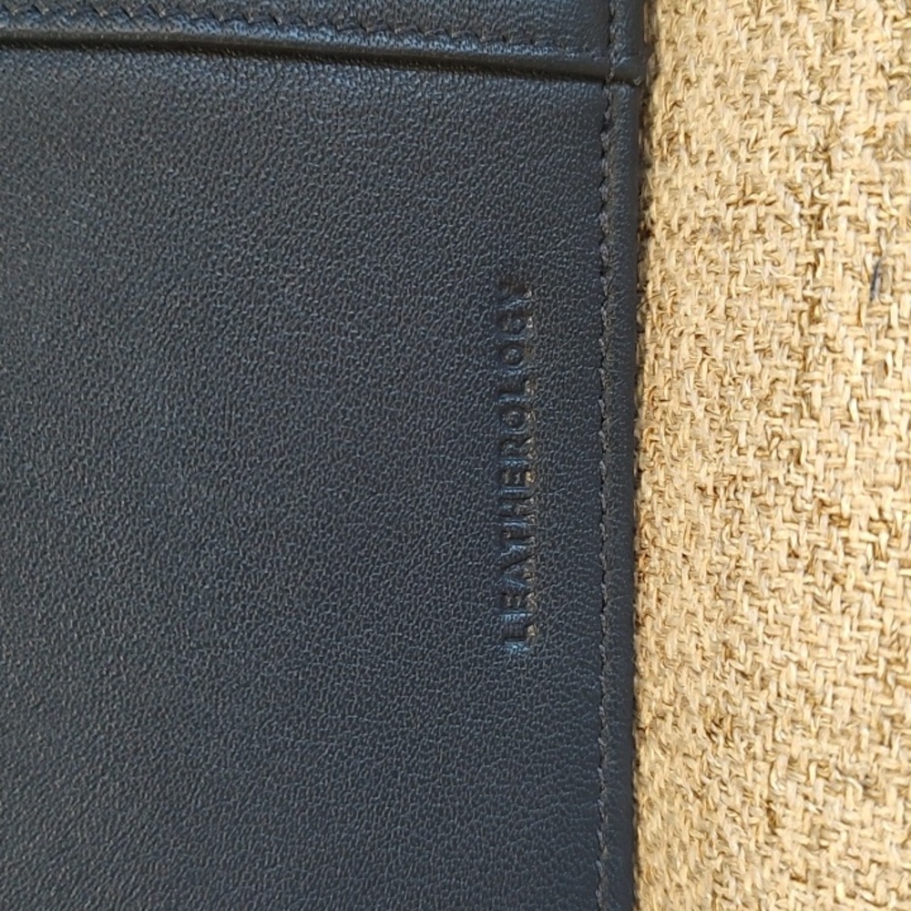 Leatherology Passport Cover 🔵 Blue Discrete Initials *LMJ* - Picture 3 of 6